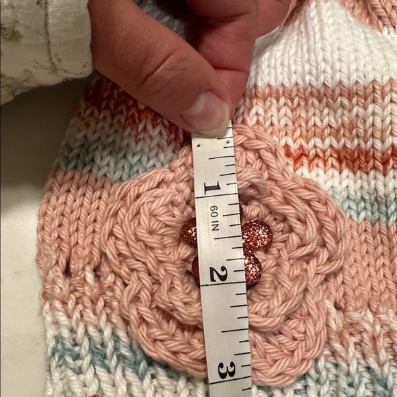 Charming Pink and White Kids Beanie with Flower Accent - Picture 8 of 8